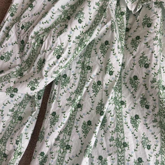 Hill House Lena Top Green Vine Small ruffle off shoulder cotton blouse - Picture 7 of 9